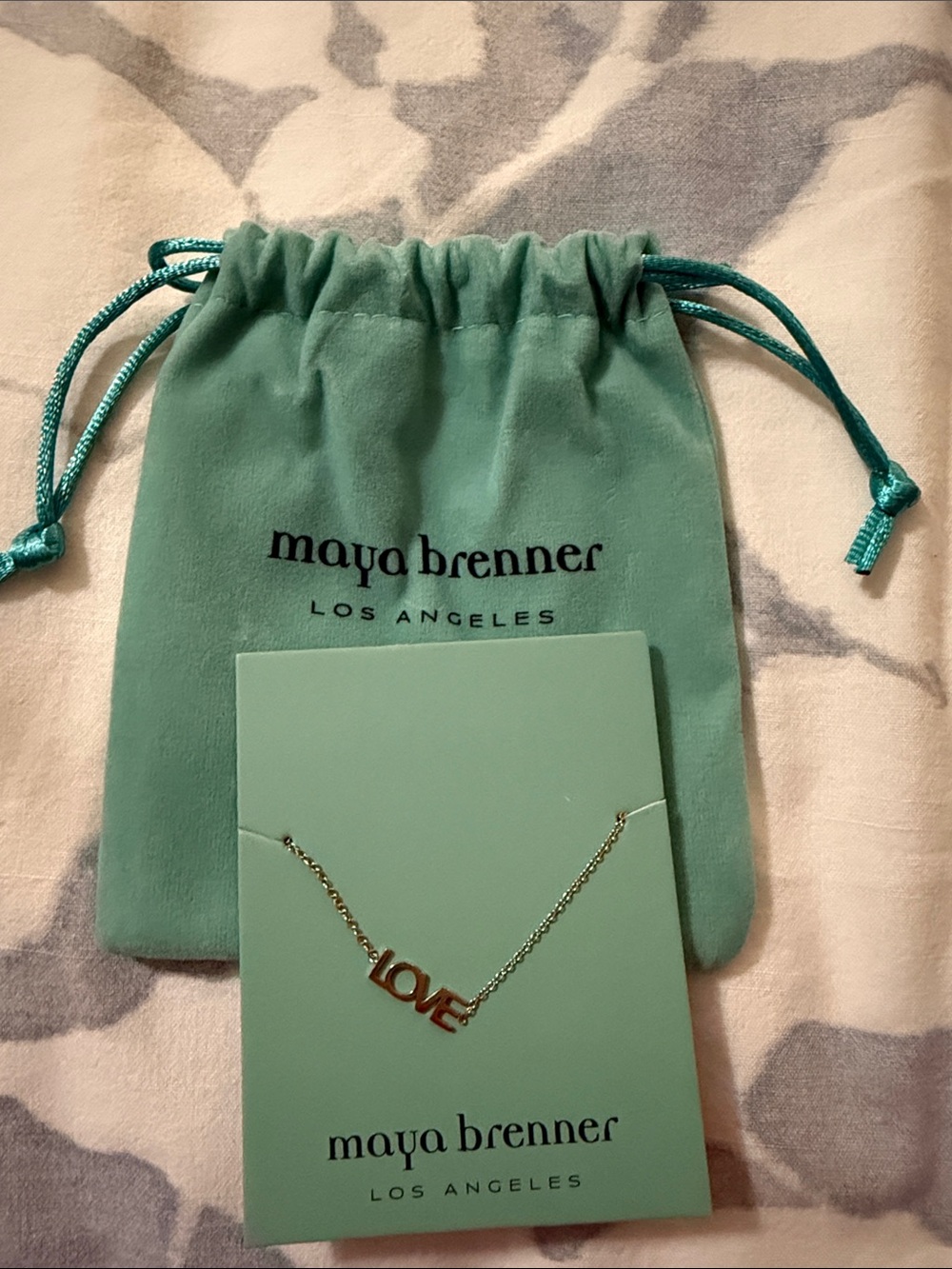Maya Brenner Gold LOVE bracelet- Mint Pouch Brand New